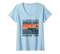 Mujer McAfee Knob Appalachian Trail Vintage 90's Hiking Camiseta Cuello V