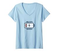 Mujer ME/CFS - Myalgic - Chronic Fatigue Syndrome Camiseta Cuello V