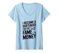 Mujer Me convertí en Camarero por la fama y el Dinero Camiseta Cuello V