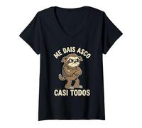Mujer Me Dais Asco Casi Todos Divertido Perezoso Sarcasmo Camiseta Cuello V