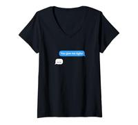 Mujer Me Das un Mensaje de Texto Agita Camiseta Cuello V