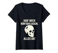 Mujer Me dejo x -Ray Todo Ok pájaro en mi Cabeza Camiseta Cuello V