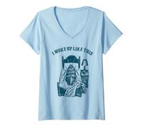 Mujer Me Desperté así Kafka Metamorfosis Literatura Humor Camiseta Cuello V