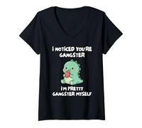 Mujer Me Di Cuenta De Que Eres Un Gánster... Yo También Soy Camiseta Cuello V