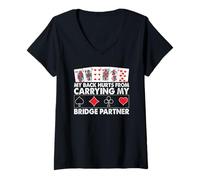 Mujer Me Duele la Espalda por Llevar a mi compañero de Puente Camiseta Cuello V