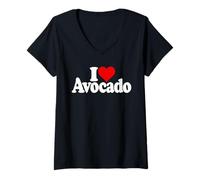 Mujer ME Encanta Aguacate I CORAZÓN Aguacate Camiseta Cuello V