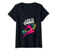 Mujer Me encanta bailar un espíritu energético vibrante Camiseta Cuello V