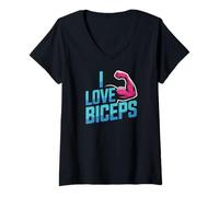 Mujer Me Encanta Biceps Fitness & Strength Camiseta Cuello V