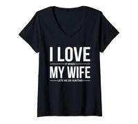 Mujer Me Encanta Cuando mi Esposa me Deja IR a Cazar un Marido Divertido Camiseta Cuello V