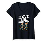 Mujer Me Encanta el Baile en línea, los Divertidos Movimientos campestres Camiseta Cuello V