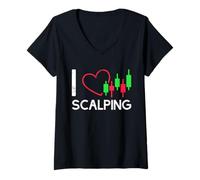 Mujer Me Encanta el Cuero cabelludo - Crypto Scalper Futures Trader Camiseta Cuello V