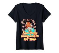 Mujer Me Encanta el Dinero el Dinero me ama melanina ajetreo Mujer Negro Sista Camiseta Cuello V