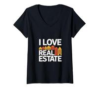 Mujer Me Encanta el Entusiasta de la Vivienda inmobiliaria Camiseta Cuello V