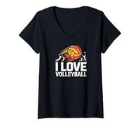 Mujer Me encanta el espíritu entusiasta del voleibol Camiseta Cuello V