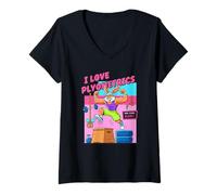 Mujer Me Encanta el Gimnasio Plyometrics Cardio Fitness Camiseta Cuello V