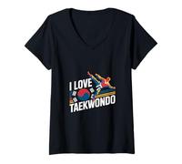 Mujer Me Encanta el Orgullo de Las Artes Marciales del Taekwondo Camiseta Cuello V