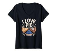 Mujer Me encanta el pastel delicioso entusiasta de los pasteles Camiseta Cuello V
