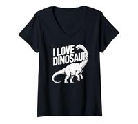 Mujer Me Encanta el Rugido del Dinosaurio braquiosaurio Camiseta Cuello V