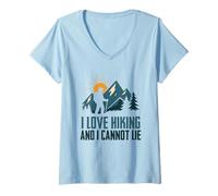 Mujer Me encanta el senderismo y no puedo mentir divertido Camping Montaña Senderismo Camiseta Cuello V