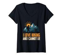 Mujer Me encanta el senderismo y no puedo mentir divertido Camping Montaña Senderismo Camiseta Cuello V