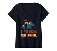 Mujer Me encanta el senderismo y no puedo mentir divertido Camping Montaña Senderismo Camiseta Cuello V