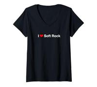 Mujer Me Encanta el Soft Rock Camiseta Cuello V