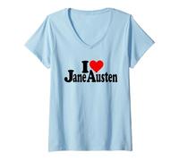 Mujer ME Encanta Heart Jane Austen Camiseta Cuello V
