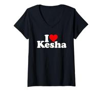 Mujer ME Encanta Heart Kesha Camiseta Cuello V