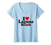 Mujer ME Encanta Heart Laguna Beach, Condado DE Orange, SoCal California Camiseta Cuello V