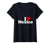 Mujer ME ENCANTA HEART MEXICO Camiseta Cuello V