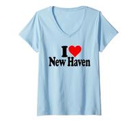 Mujer ME Encanta Heart New Haven Connecticut CT Camiseta Cuello V