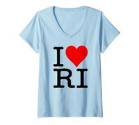 Mujer ME Encanta Heart Rhode Island RI Camiseta Cuello V
