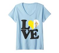 Mujer Me Encanta la Bandera de la Ciudad del Vaticano, corazón, Viajes patrióticos Camiseta Cuello V
