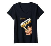 Mujer ¡ME Encanta LA Cerveza! Solo VIERLA EN MI Garganta, por F Camiseta Cuello V