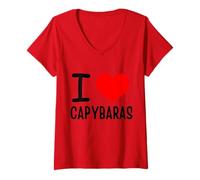 Mujer Me encanta la ropa capibaras Camiseta Cuello V