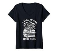 Mujer Me Encanta Leer, Arte Floral Cerré mi Libro para Estar aquí, Lector Camiseta Cuello V