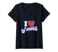 Mujer Me Encanta Warwick Rhode Island Camiseta Cuello V