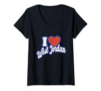 Mujer Me Encanta West Jordan Utah Camiseta Cuello V