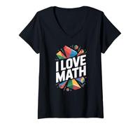 Mujer Me encantan las matemáticas, entusiasta de las formas geométricas Camiseta Cuello V