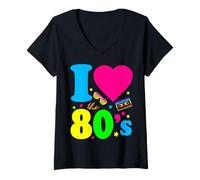 Mujer Me encantan los 80 años ochenta Camiseta Cuello V