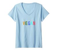Mujer Me encantan los Animales y no los como! Veganos Team Vegan Love Camiseta Cuello V