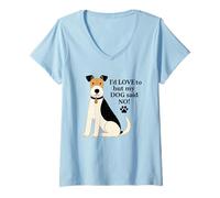 Mujer Me encantaría pero mi perro dijo que no Camiseta Cuello V