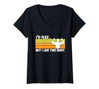 Mujer Me flexionaría, pero me gusta esta divertida camisa para hacer ejercicio en el gimnasio Camiseta Cuello V