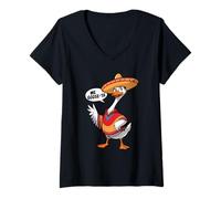 Mujer Me Goose Ta Fiesta Mexicana Divertido Español México Juego de palabras tonto Camiseta Cuello V