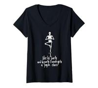 Mujer Me Gusta IR de Fiesta y de Fiesta, me Refiero a una Clase de Yoga Camiseta Cuello V