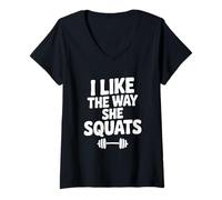 Mujer Me Gusta la Forma en Que se Pone en Cuclillas Entusiasta del Fitness Motivacional Camiseta Cuello V