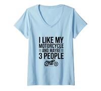 Mujer Me Gusta mi Moto y quizás 3 Personas Camiseta Cuello V