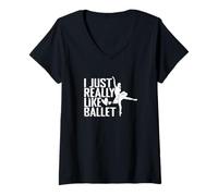 Mujer Me gusta mucho la pasión de la danza del ballet Camiseta Cuello V