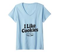 Mujer Me Gustan Las Galletas Funny Sweet Tooth Lover Camiseta Cuello V