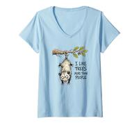 Mujer Me Gustan los árboles más Que Las Personas Día Divertido del árbol de zarigüeya de zarigüeya Camiseta Cuello V